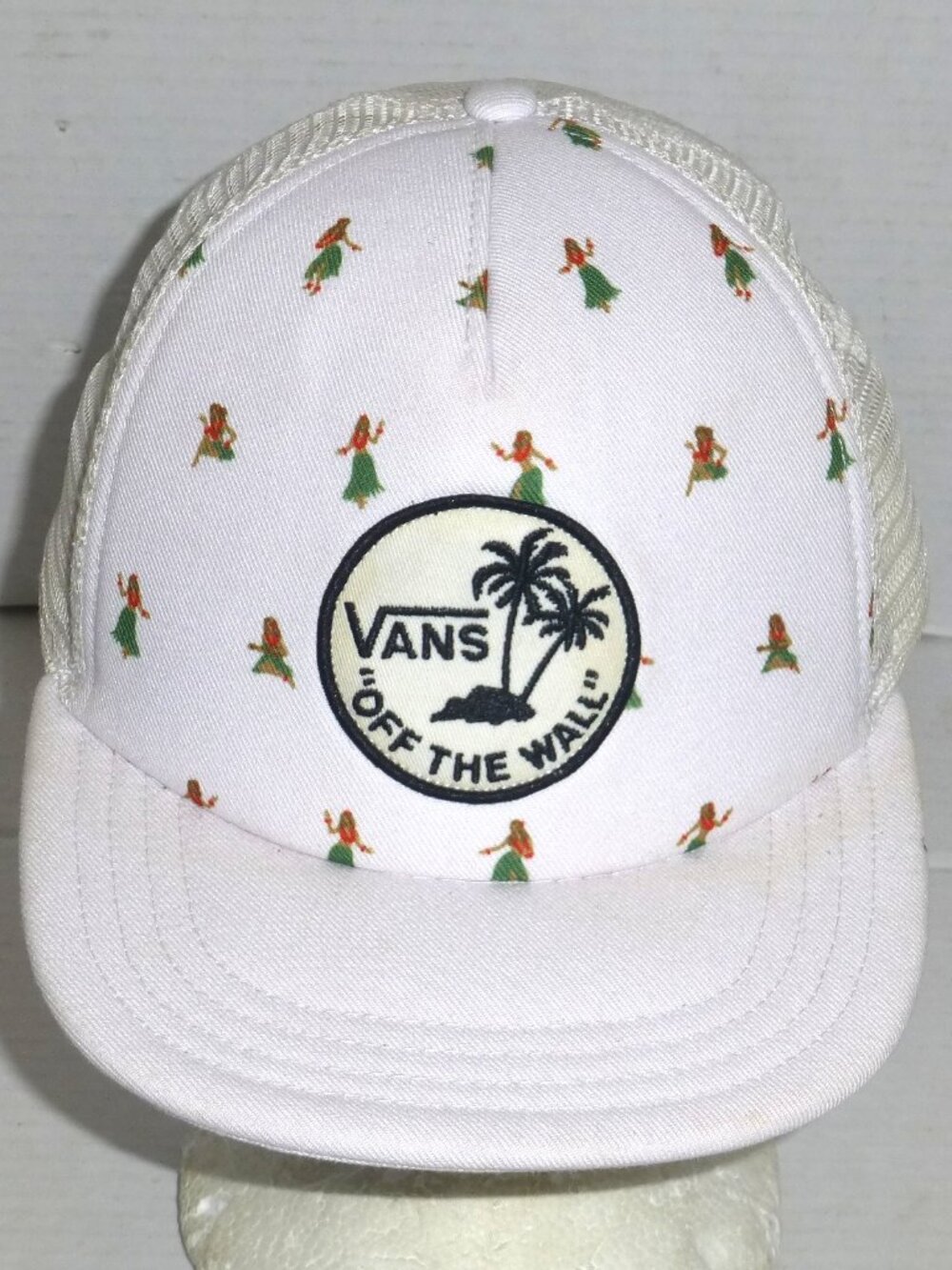 Vans Surf Patch Hula Girl Front Snapback Adjustable Trucker Hat HAS STAINS READ